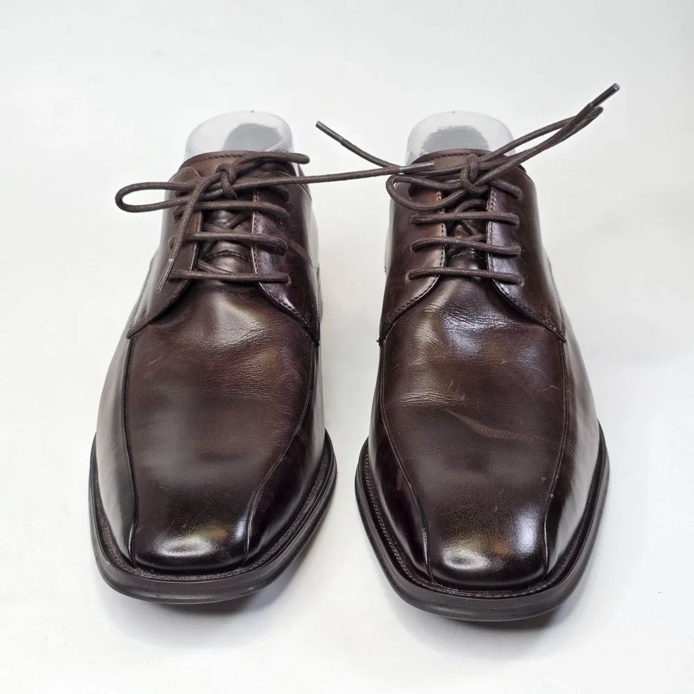 Kenneth Cole Reaction Dress Oxford Shoes Men's Size 9 Dark Brown Leather Classic